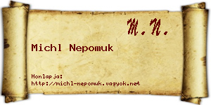 Michl Nepomuk névjegykártya